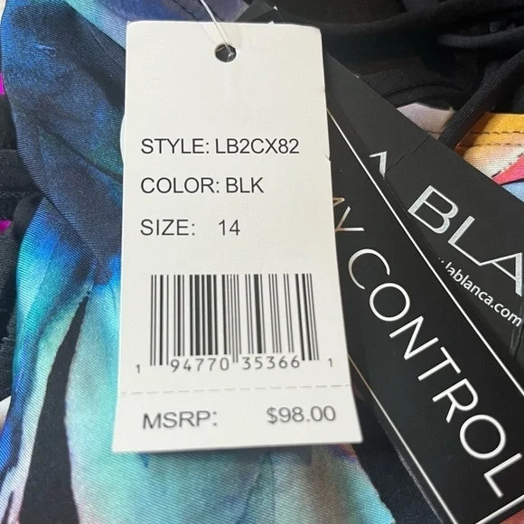 La Blanca Women’s Standard Bandeau Tankini Top, Size 14 - Picture 8 of 9